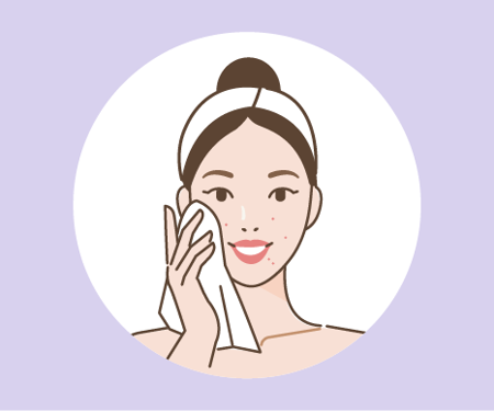 Card image of a woman cleaning her face