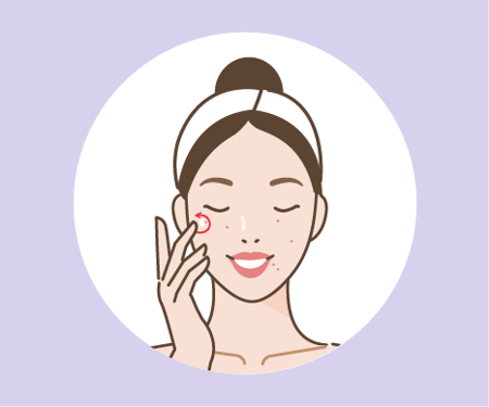 Card image of a woman applying a product on her face 