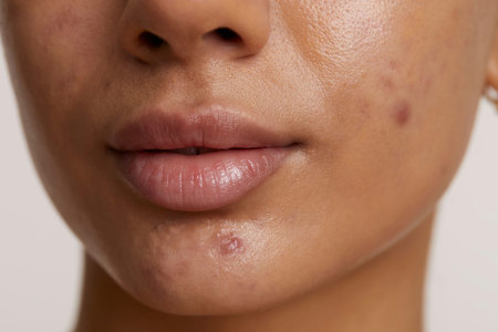 Image of the lower part of the face with acne 