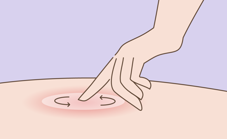 Image of a Hand pointing to skin